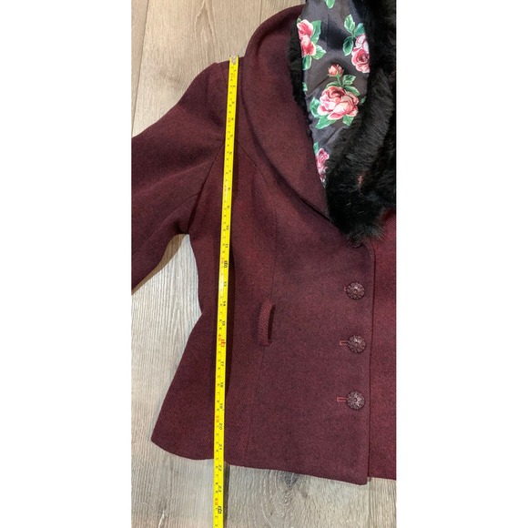 Collectif London Mob Wife Vintage Retro Molly Jacket Fur Wool Retro Witch - Picture 7 of 9